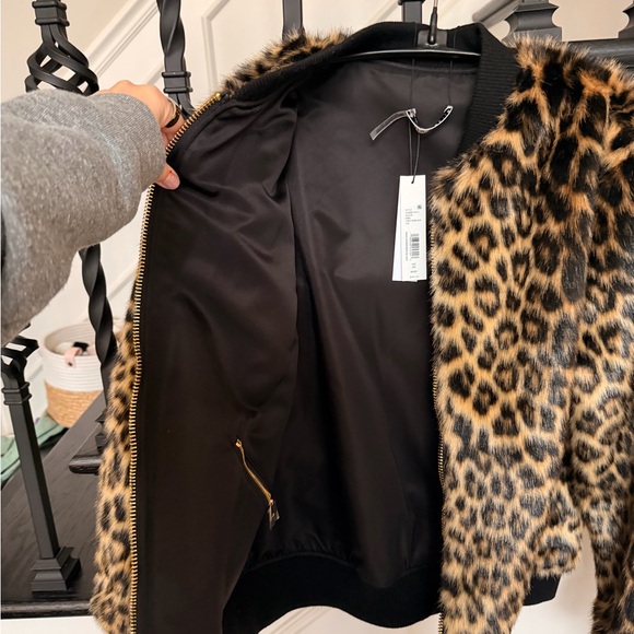 Alice + Olivia Animal Print Bomber Jacket Becky Reversible - Picture 9 of 15